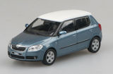 Fabia II - official Skoda Auto,a.s. licenced diecast 1/43 model - SATIN GREY - WHITE ROOF