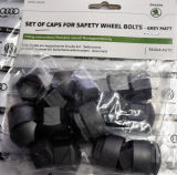 Original Skoda Auto,a.s. wheel bolt caps sets - MATT GREY - for SAFETY BOLTS