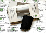 Superb III - genuine Skoda Auto,a.s. real leather key case - Kessy - BLACK stitching