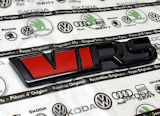 Original Skoda FRONT emblem RS from the limited RS230 edition - MONTE CARLO BLACK (F9R) - GLOW RED