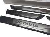 Octavia IV - Tapas de umbral de puerta originales Skoda de acero inoxidable V2 - OCTAVIA