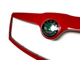 for Octavia II Facelift 09-13 - grille frame painted in CORRIDA RED (F3K) with new original GREEN Em