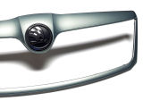 für Octavia II Facelift 09-13 - Kühlergrillrahmen lackiert in ARCTIC GREEN (F7W) - neue 2013 Emblem Version