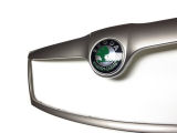 für Octavia II Facelift 09-13 - Kühlergrillrahmen lackiert in CAPUCCINO BEIGE +original Skoda GREEN alt em