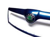 pour Octavia II Facelift 09-13 - cadre de calandre peint en BLEU LAVA (W5Q) + em vert original Skoda 2009