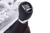 Octavia III - complete shifter with RED stitching for RHD cars