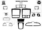 pour Octavia 01-07 SLX - 14pcs kit intérieur tableau de bord - MAHAGONI