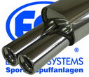 for Fabia - stainless steel exhaust silencer 2x 76 mm