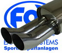 for Fabia - stainless steel exhaust silencer 2x 76 mm DTM