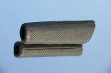Octavia II 04 -12 - exclusiva empuñadura de freno de mano de cuero auténtico - cuero perforado + costura negra