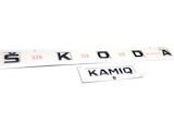 Kamiq - originalt Skoda MONTE CARLO sort emblem sæt LANG version - SKODA + KAMIQ