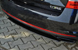 pour Octavia III RS - pare-chocs arrière inférieur splitter CENTER Noir Brillant