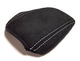 Octavia IV - ægte sort perforeret ALCANTARA jumbo box cover - WHITE weave