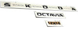 Octavia IV - original Skoda MONTE CARLO schwarzes Emblem Set LONG Version - SKODA + OCTAVIA + 4x4