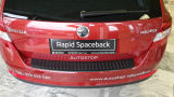 para Rapid SpaceBack - panel protector parachoques trasero negro MARTINEK AUTO