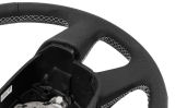 Octavia II 09-13 - unique 4-spoke steering wheel with real PERFORATED RS LEATHER / WHITE stitching