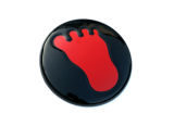 Yeti - πίσω κάλυμμα εμβλήματος MONSTER FOOTSTEP - Γυαλιστερό μαύρο V2 RED