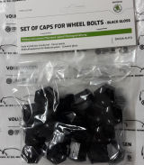 08-15 Black Wheel Bolt Nut Covers GEN2 17mm For Skoda Superb V6 Mk2 