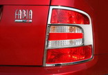 for Fabia Combi/Sedan - rear tail lights covers CHROME - 99-04
Click to view details.