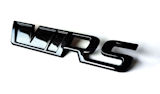Roomster - Original Skoda emblem RS from the limited RS230 edition - BLACK MAGIC (F9R) -127mmx25mm- REAR