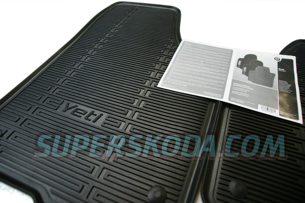 Yeti - heavy duty rubber floor mats, original Skoda Auto,a.s. - RHD