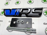 Emblem for the front grill in Octavia III RS design - MONTE CARLO BLACK - glowing BLUE