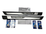 Octavia IV - eredeti Skoda Auto,a.s. belső ajtóküszöbök BACKLIGHT-tal
