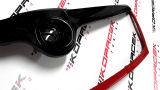 dla Octavia II Facelift 09-13 - ramka kratki pomalowana na kolor BLACK MAGIC / ramka kratki RED -DEVIL editio