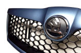 til Octavia II facelift 09-13 - komplet kølergrill i HONEYCOMB-design + F5X SATIN GREY ramme-2013 NY