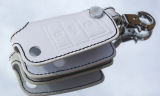for Octavia III - WHITE leather protective case for your OEM key - with BLACK stitching - RS