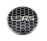 for Fabia III - 3D HONEYCOMB RS emblem Black / Chrome version - FRONT