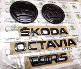 Octavia III - origineel Skoda MONTE CARLO zwart embleem - ´SKODA´ + ´OCTAVIA´+´RS 245´+ FRONT/REAR