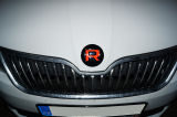 Rapid - emblem cover R-line - Glossy Black - RED