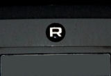 for Rapid - emblem cover R-line - Glossy Black - WHITE