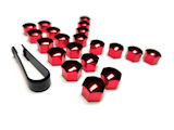 kerékcsavar kupak készlet - RED CHROME